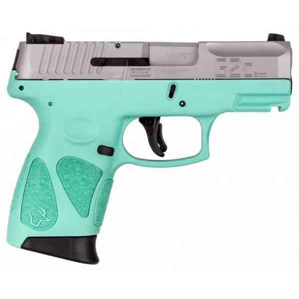 Taurus G2C Custom "Stainless Steel Slide/Cyan Frame" Handgun 9mm Luger 12rd Magazines(2) 3.2" Barrel - Precision Shot Firearms