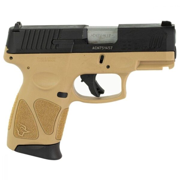 Taurus G3C "Black Slide/ Tan Frame" Handgun 9mm Luger 12rd Magazines(2) 3.26'' Barrel - Precision Shot Firearms