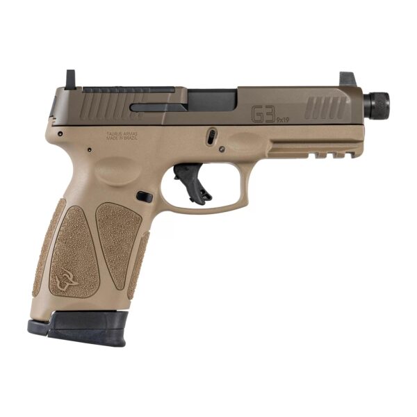 Taurus G3 TORO Tactical Handgun 9mm Luger 17rd Magazines(2) 4.5'' Barrel Tan frame/Brown Slide - Precision Shot Firearms
