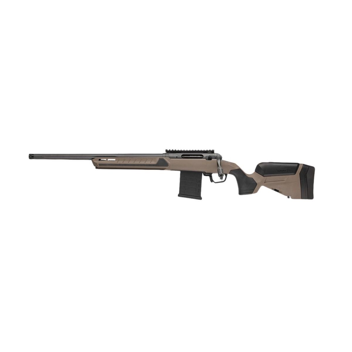 Savage 110 Core Tactical Left Hand Rifle .308 Win 10rd Magazine 24" Platinum Cerakoted Fluted Threaded Barrel Tan Stock - Precision Shot Firearms