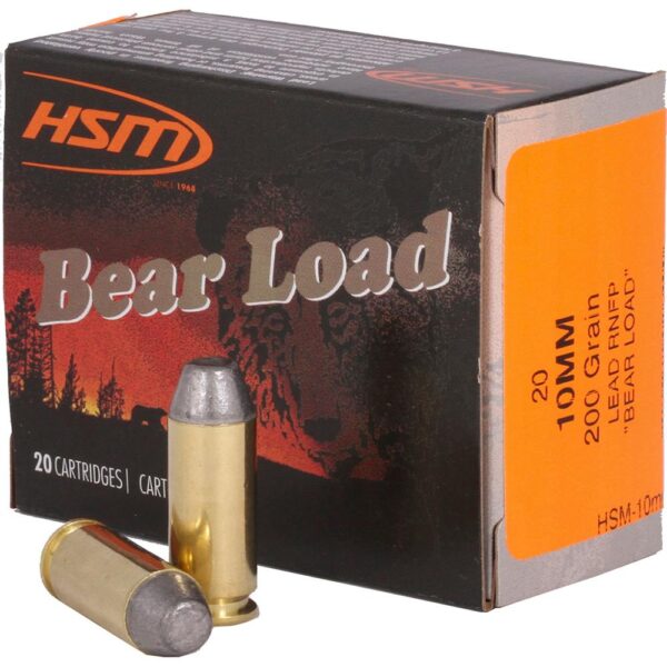 HSM Bear Load Hard Cast Handgun Ammunition 10mm Auto 200gr RNFP 1041 fps 20/ct - Precision Shot Firearms
