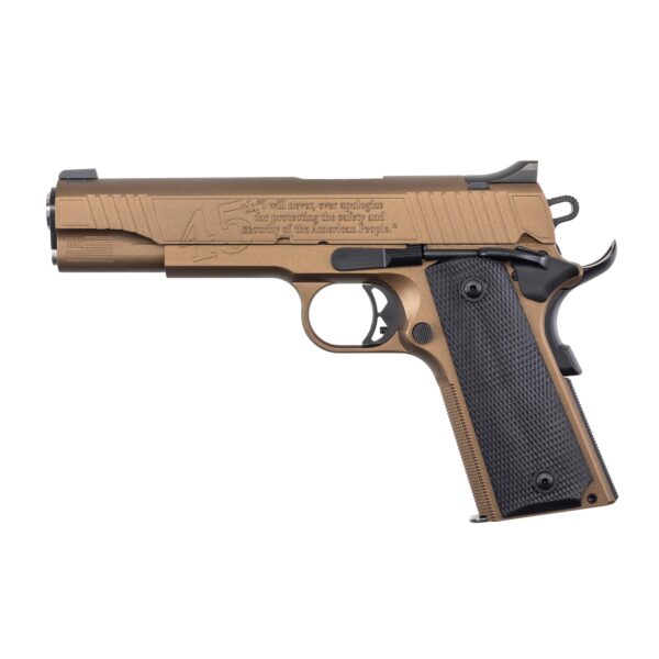 Auto Ordnance 1911 A1 45th President "Trump" Handgun .45 ACP 5" Barrel 7rd Magazine Bronze/Copper V2 - Precision Shot Firearms