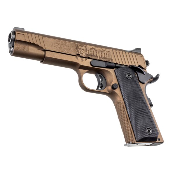 Auto Ordnance 1911 A1 45th President Trump "Keep America Great" Handgun .45 ACP 5" Barrel 7rd Magazine Bronze/Copper V4 - Precision Shot Firearms