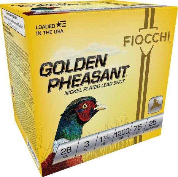 Fiocchi Golden Pheasant Shotshells 28ga 3" 1-1/16oz 1200 fps #7.5 25/ct - Precision Shot Firearms