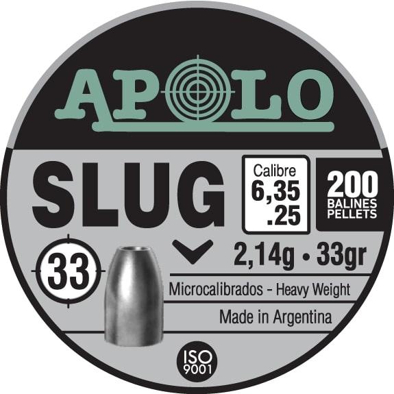 Hatsan Apolo Slug Air Rifle Pellets .25 Cal 33 gr 200/ct - Precision Shot Firearms