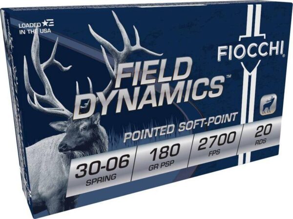 Fiocchi Field Dynamics Rifle Ammunition 30-06 Sprg 180 gr PSP 2700 fps 20/ct - Precision Shot Firearms
