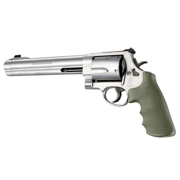 Hogue OverMolded Rubber Tamer Conversion Monogrip S&W K/L/N/X/Z-Frame Revolvers Round Butt OD Green - Precision Shot Firearms