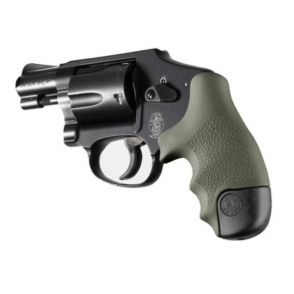 Hogue Overmolded Rubber Tamer Grip S&W Round Butt J-Frame Centennial Revolvers & Polymer M&P Bodyguard 38 OD Green - Precision Shot Firearms