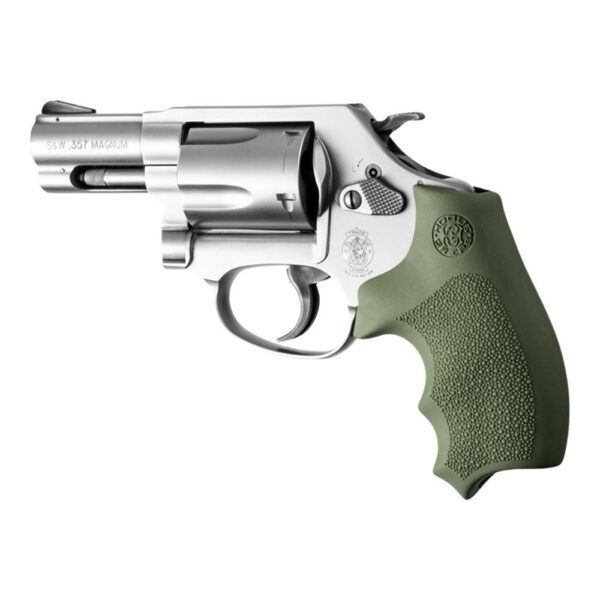 Hogue Overmolded Rubber Bantam Grip Closed Backstrap S&W Round Butt J-Frame Revolvers OD Green - Precision Shot Firearms