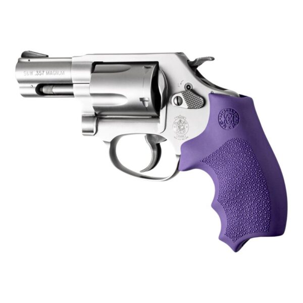 Hogue Overmolded Rubber Bantam Grip Closed Backstrap S&W Round Butt J-Frame Revolvers Purple - Precision Shot Firearms