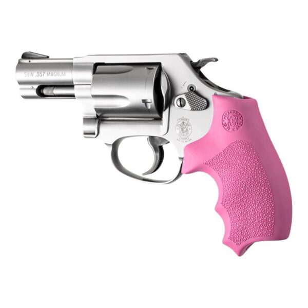 Hogue Overmolded Rubber Bantam Grip Closed Backstrap S&W Round Butt J-Frame Revolvers Pink - Precision Shot Firearms