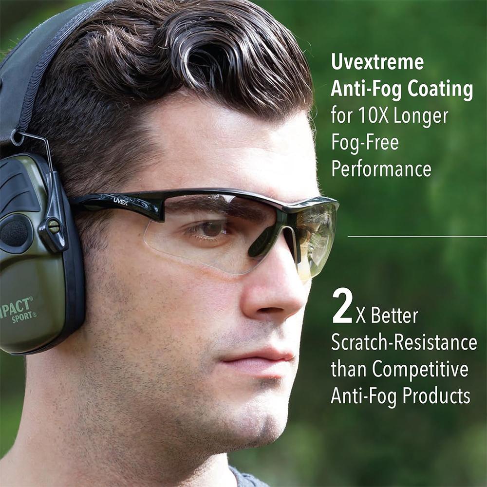 Howard Leight UVEX Acadia Shooting Glasses Black with Clear Lens - Precision Shot Firearms