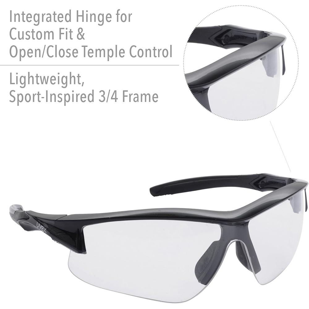 Howard Leight UVEX Acadia Shooting Glasses Black with Clear Lens - Precision Shot Firearms