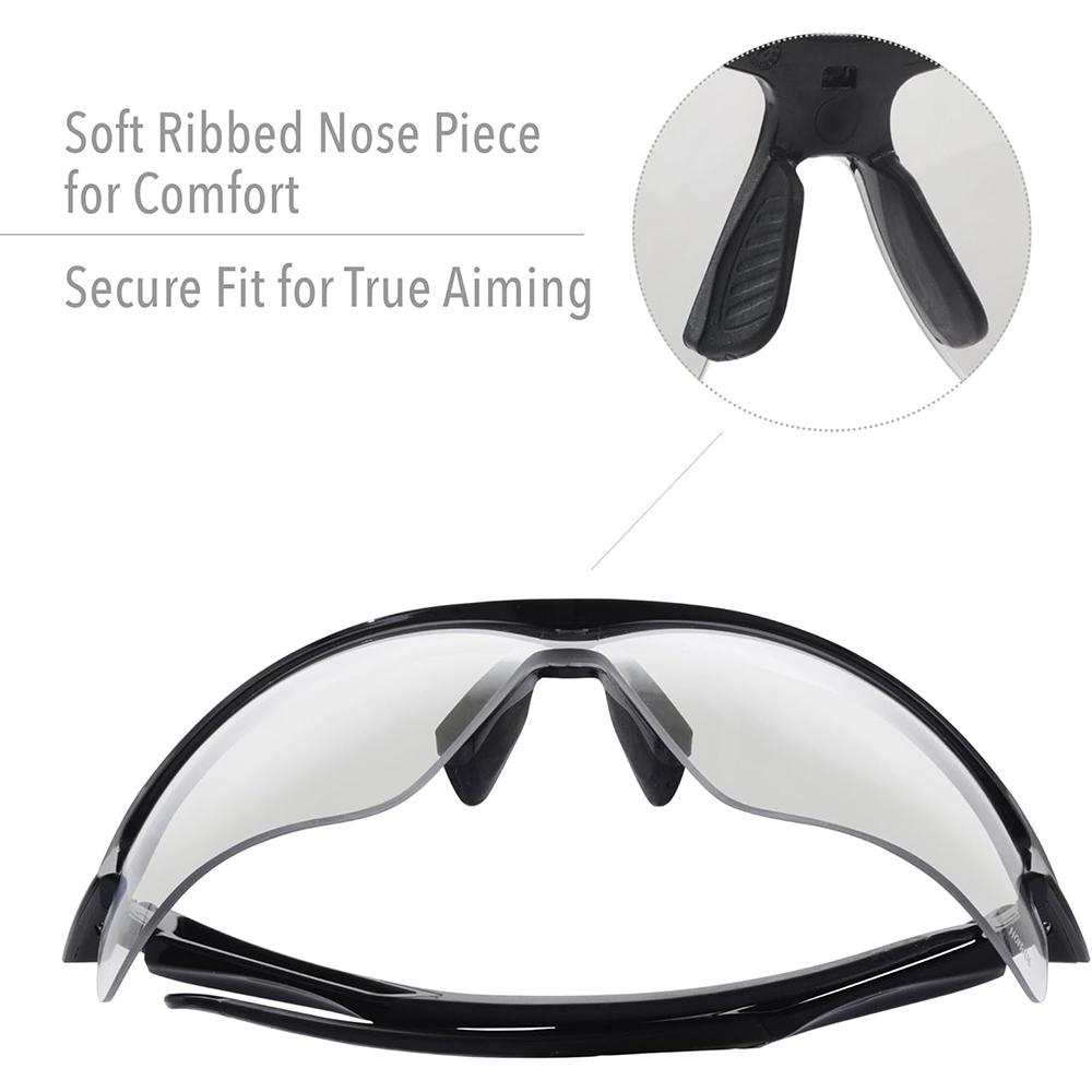 Howard Leight UVEX Acadia Shooting Glasses Black with Clear Lens - Precision Shot Firearms