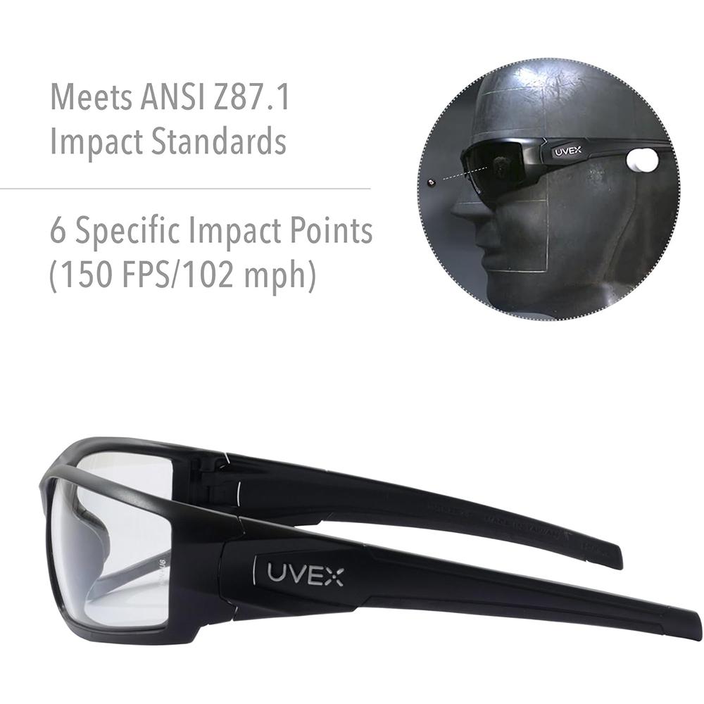 Howard Leight UVEX Hypershock Shooting Glasses Black with Clear Lens - Precision Shot Firearms
