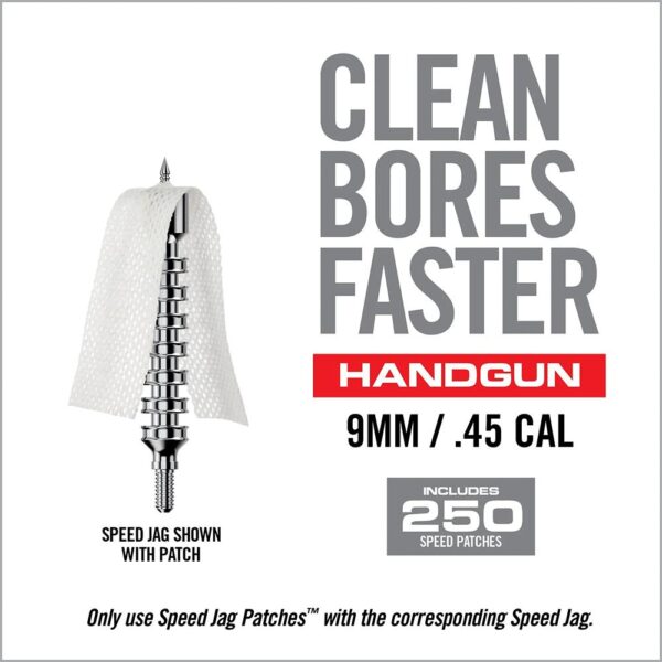 Real Avid Bore-Max Speed Jag Patches Refill Pack 4'' L 9mm Luger - .45 cal - Precision Shot Firearms