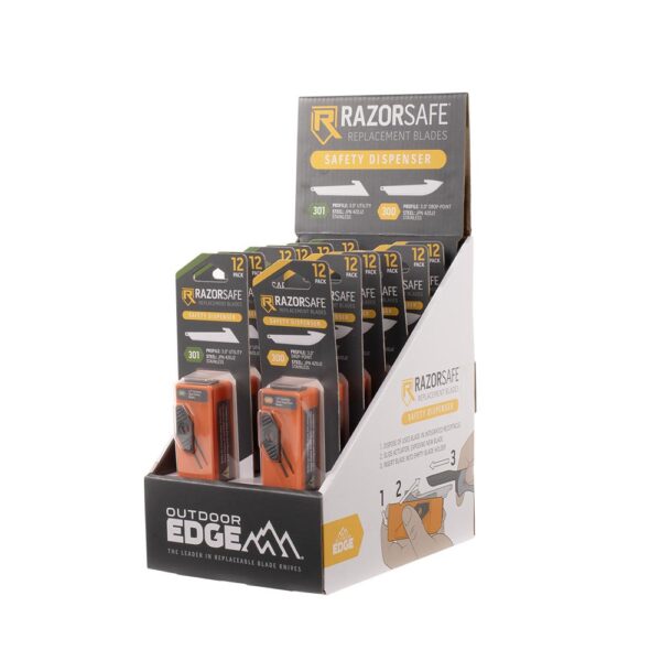 Outdoor Edge RazorSafe Blade Dispenser Display 12/ct - Precision Shot Firearms