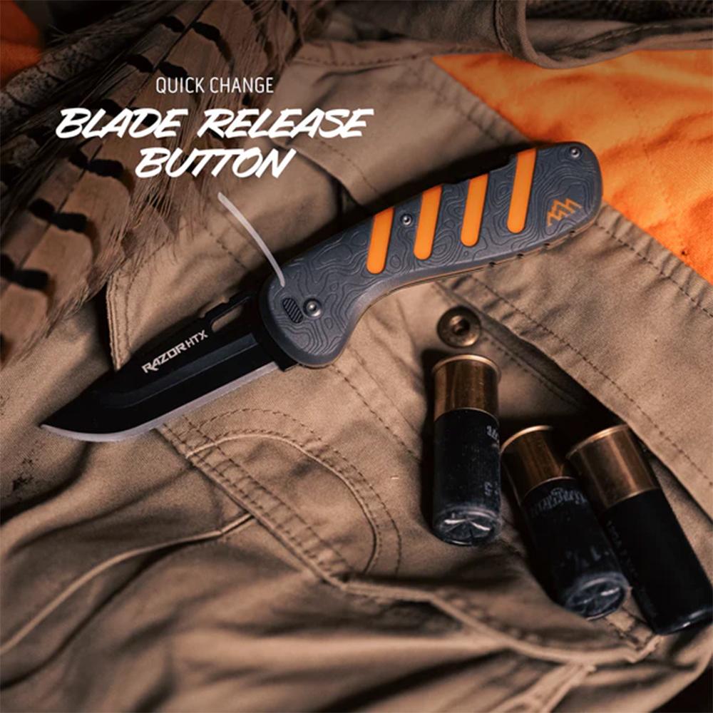 Outdoor Edge Razor HTX Replaceable Blade Folding Knife 3" Blades Grey - Precision Shot Firearms