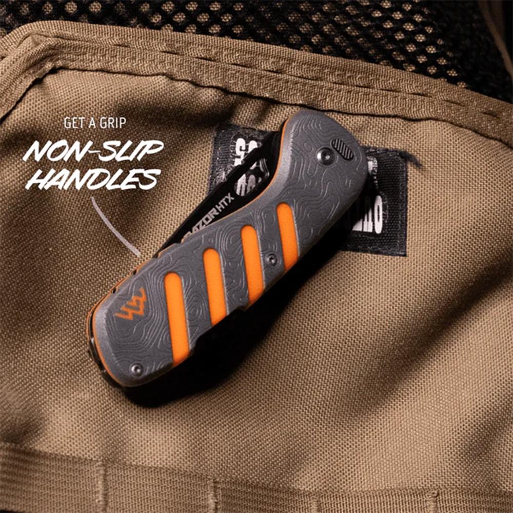 Outdoor Edge Razor HTX Replaceable Blade Folding Knife 3" Blades Grey - Precision Shot Firearms
