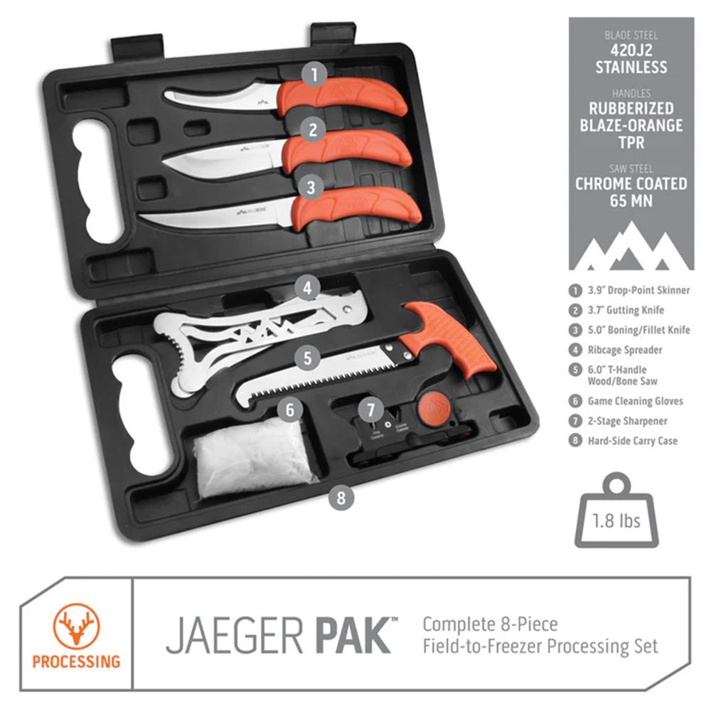 Outdoor Edge Jaeger Pak All-In-One 8-Piece Game Processing Kit - Precision Shot Firearms