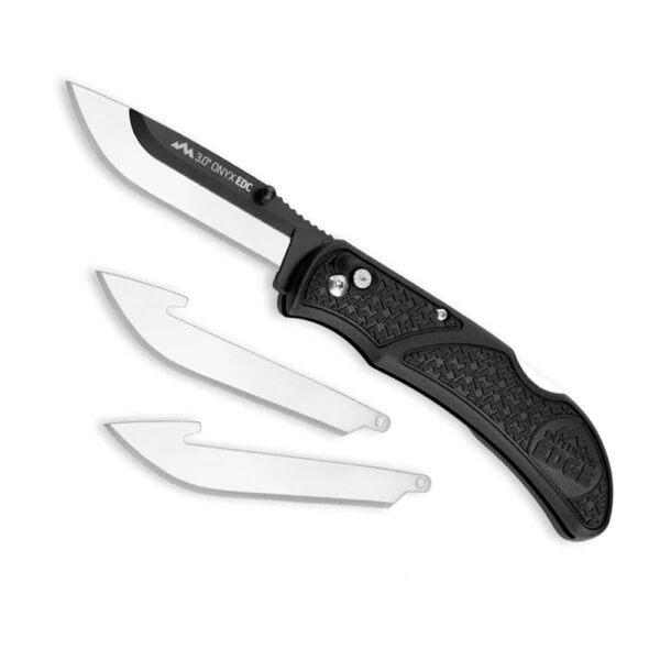 Outdoor Edge Onyx EDC Folding Knife 3" Drop Point Blades Black - Precision Shot Firearms