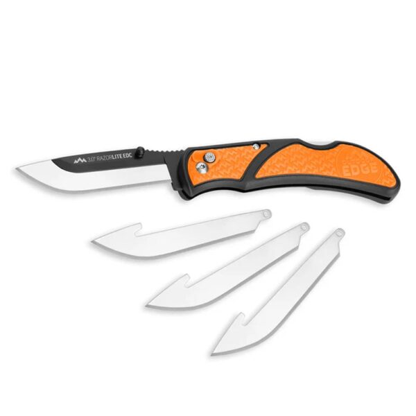Outdoor Edge RazorEDC Lite Replaceable Blade Folding Knife 3" Drop Point Blade Orange - Precision Shot Firearms