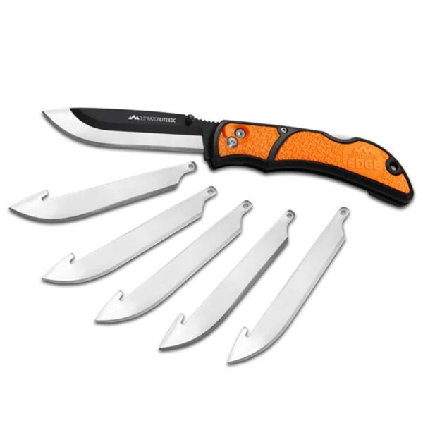 Outdoor Edge RazorEDC Lite Replaceable Blade Folding Knife 3-1/2" Drop Point Blade Orange - Precision Shot Firearms
