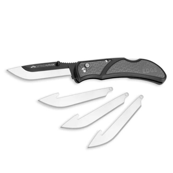 Outdoor Edge RazorEDC Lite Replaceable Blade Folding Knife 3" Drop Point Blade Grey - Precision Shot Firearms