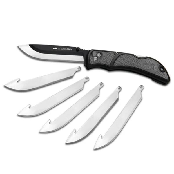 Outdoor Edge RazorEDC Lite Replaceable Blade Folding Knife 3-1/2" Drop Point Blade Grey - Precision Shot Firearms