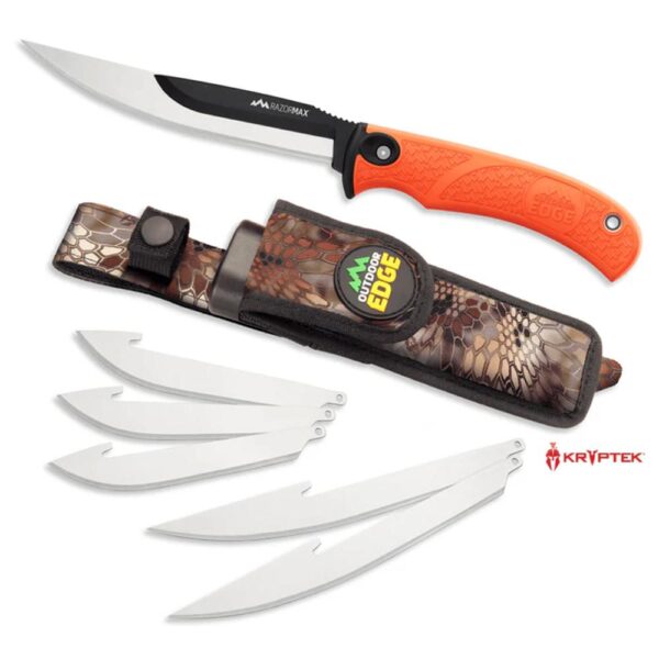 Outdoor Edge Razormax Replaceable Fixed Knife Orange 5" Boning Blade Orange - Precision Shot Firearms