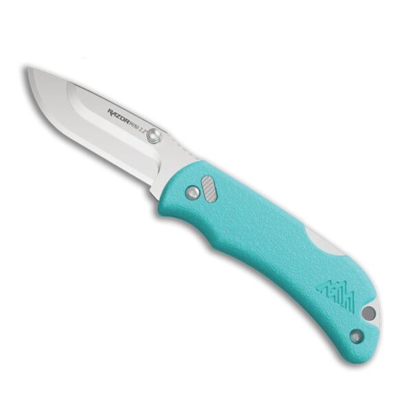 Outdoor Edge RazorMini Folding Knife 2-1/5" Drop Point Blade Aqua - Precision Shot Firearms