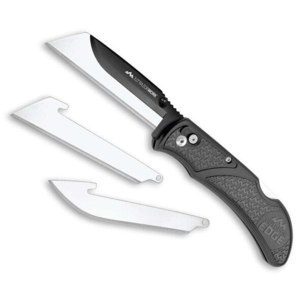 Outdoor Edge RazorWork Folding Knife with 3 3" Blades Black - Precision Shot Firearms