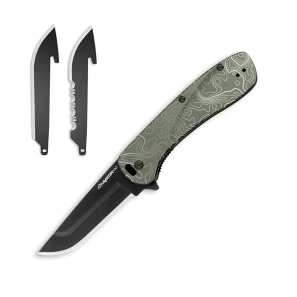 Outdoor Edge Razor VX1 Replaceable Blade Folding Knife 3" Drop Point Blade Green - Precision Shot Firearms
