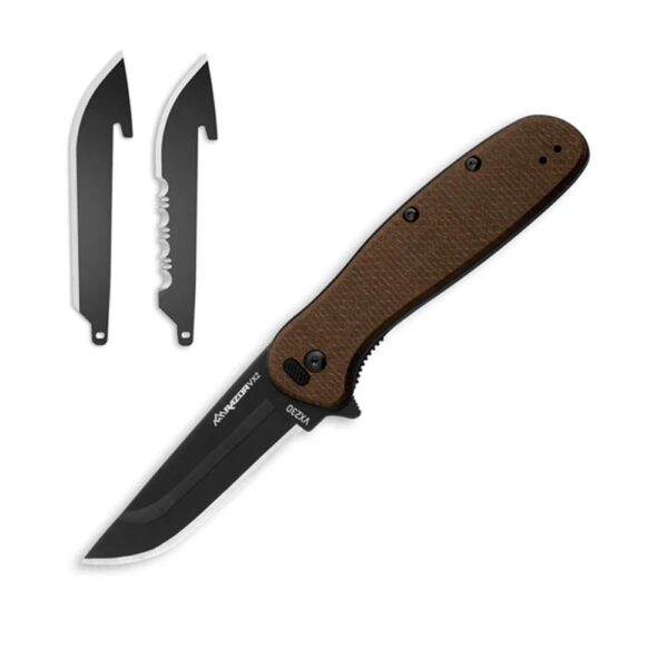 Outdoor Edge Razor VX2 Replaceable Blade Folding Knife 3" Drop Point Blade Brown - Precision Shot Firearms