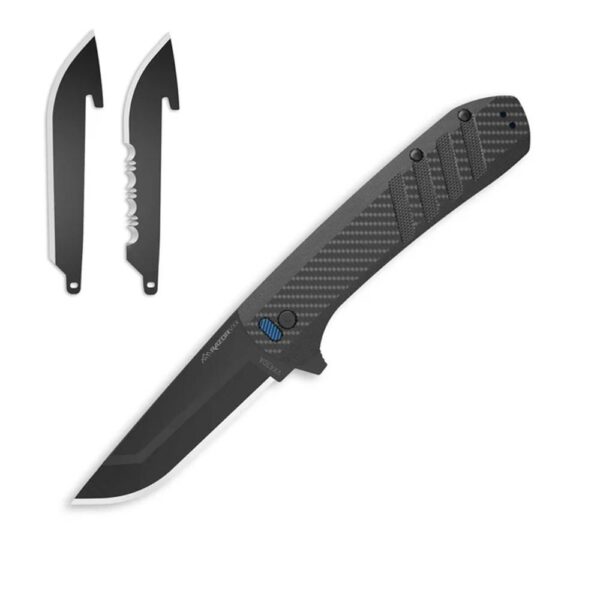Outdoor Edge Razor VX4 Replaceable Blade Folding Knife 3" Drop Point Blade Black - Precision Shot Firearms