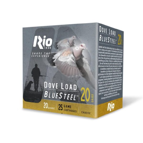 Rio Bluesteel Dove Load Shotshells 20 ga 3" 1oz #6 1350 fps 25/ct - Precision Shot Firearms