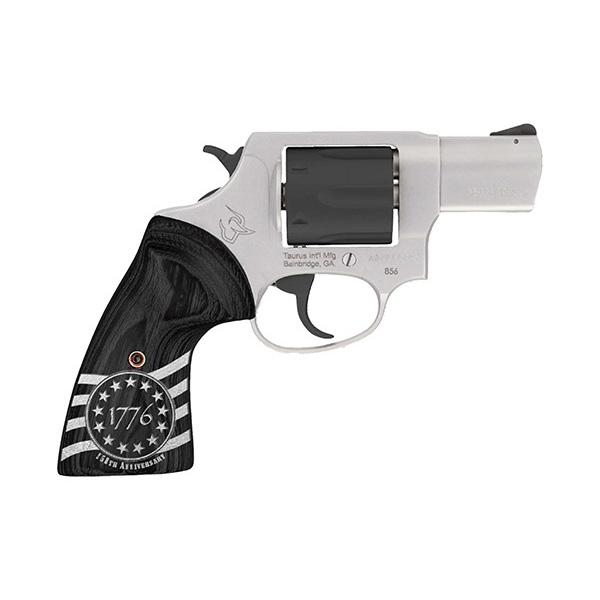 Taurus 856 Handgun .38 Spl 6rds 2" Barrel Stainless Steel Frame/Black Cylinder 1776 Custom Grips - Precision Shot Firearms