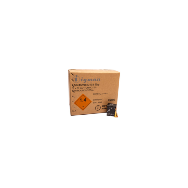 Igman M193 Rife Ammunition 5.56mm 55gr FMJ 3180 fps 20/ct - Precision Shot Firearms
