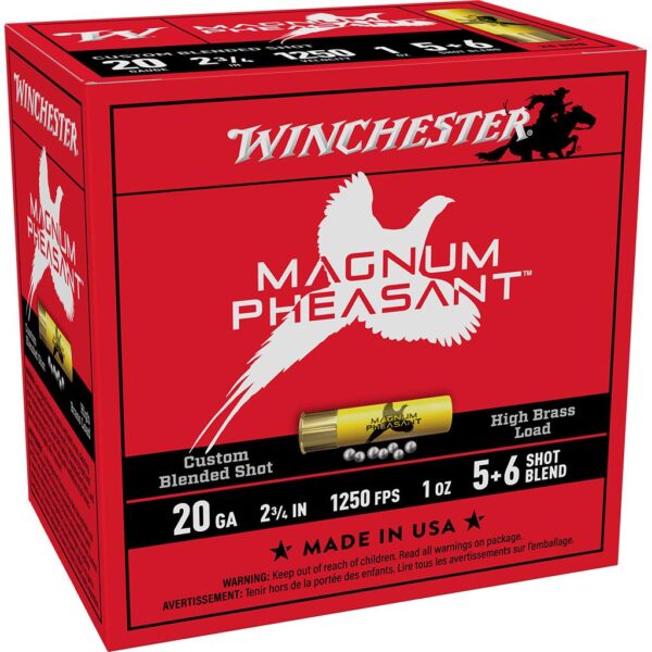 Winchester Magnum Pheasant Shotshells 20ga 2-3/4" 1oz 1250 fps #5&6 25/ct - Precision Shot Firearms