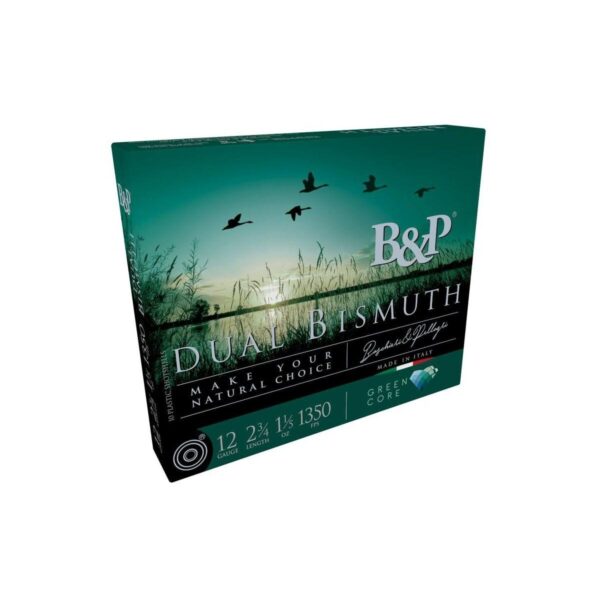 B&P Dual Bismuth Shotshells 12ga 2-3/4'' 1-1/5oz #4 + #3 1350 fps 10/ct - Precision Shot Firearms