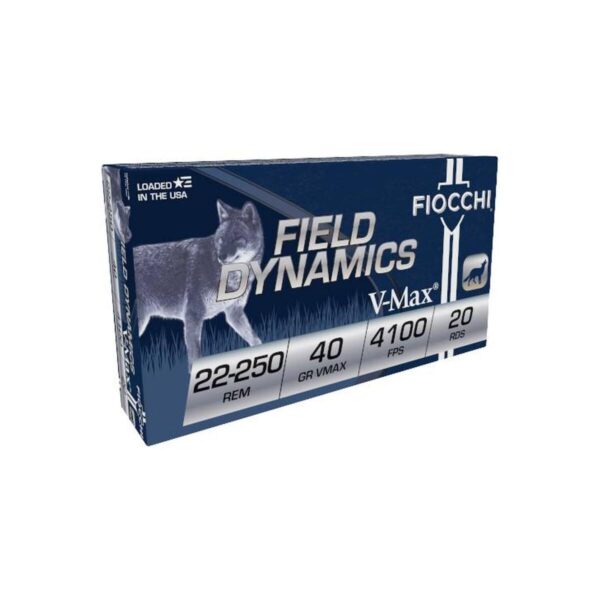Focchi Field Dynamics V-Max Rifle Ammunition 22-250 Rem 40gr PT 4100 fps 20/ct - Precision Shot Firearms