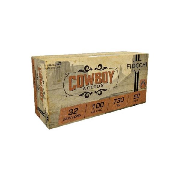 Fiocchi Cowboy Action Handgun Ammunition 32 S&W LONG 100gr LWC 730 fps 50/ct - Precision Shot Firearms