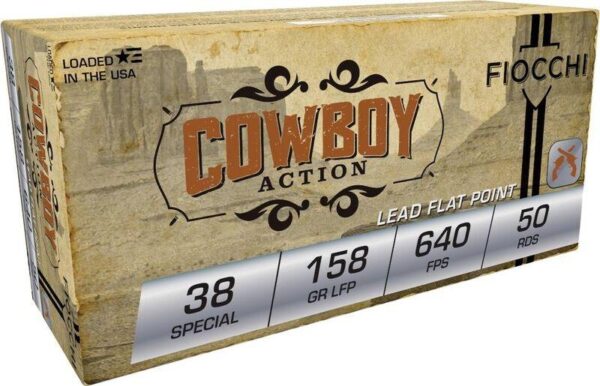 Fiocchi Cowboy Action Handgun Ammunition 38 Spl 158gr LFN 640 fps 50/ct - Precision Shot Firearms