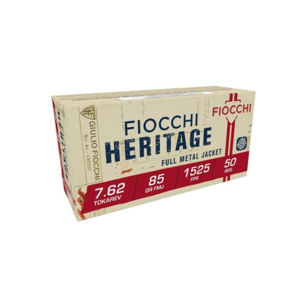 Fiocchi Heritage Handgun Ammunition 7.62x25 Tokarev 85gr FMJ 1525 fps 50/ct - Precision Shot Firearms