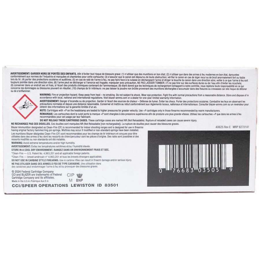 CCI Blazer Aluminum Handgun Ammunition .380 ACP 95gr FMJ 945 fps 1000/ct Case (20-50/ct Boxes) - Precision Shot Firearms