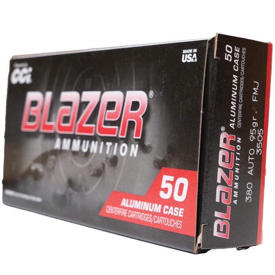 CCI Blazer Aluminum Handgun Ammunition .380 ACP 95gr FMJ 945 fps 1000/ct Case (20-50/ct Boxes) - Precision Shot Firearms