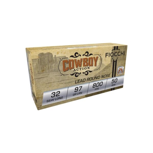 Fiocchi Cowboy Action Handgun Ammunition 32 S&W Long 97gr LFN 800 fps 50/ct - Precision Shot Firearms