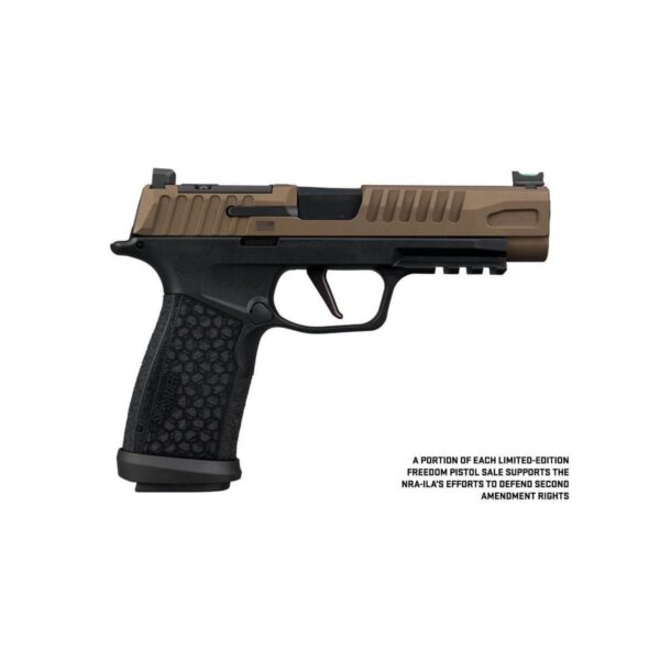 P365 Fuse Freedom 9MM 17 Rd (1) & 21rd (2) Magazines 4.3" Barrel X-Series 2-Tone Bronze and w/ Black Fiber Optic Front Sight & Black Rear LXG GRIP Optic Ready - Precision Shot Firearms