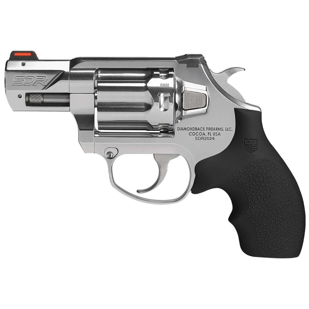 Diamondback SDR 9MM 6 Round 2" Barrel Double Action w/ Fiber Optic Sights Polished Stainless - Precision Shot Firearms