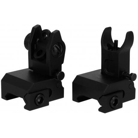 TacFire AR Front & Rear Flip Up Iron Sights - Precision Shot Firearms